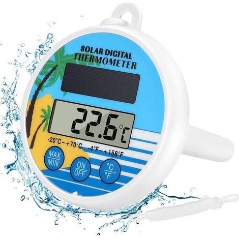Thermomètre de piscine numérique solaire flottant - Thermomètre de piscine électronique - Thermomètre solaire flottant (1/4)