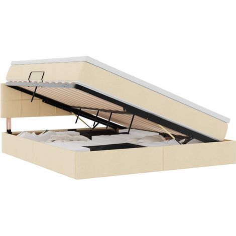 Maison Exclusive - Letto con contenitore e materasso Crema 160 x 200 cm