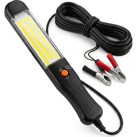 Lampada da officina a LED COB 12V per batteria, morsetti, cavo da 10 m, gancio magnetico (1/5)