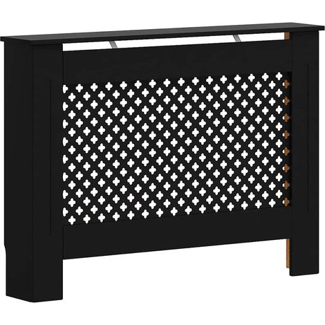 Cache-radiateur noir 112x19x81,5 cm MDF