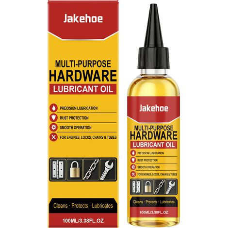 Lubrifiant multi-usages JAKEHOE pour quincaillerie, serrures de porte, charnières et chaînes (100 ml) - Lubrification quotidienne, protection contre la rouille, réduction du bruit et élimination des g (1/5)