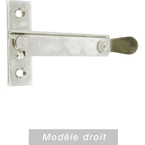 Afbat – Arrêt de volet persienne à visser 90 mm – Zingué blanc – Modèle droite – Butée pour fixation durable
