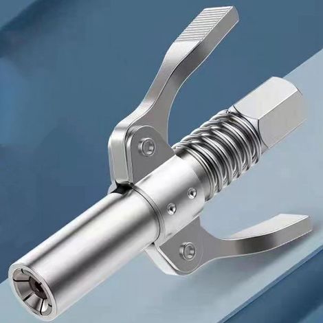 Embout de graissage en acier inoxydable à libération rapide, double poignée, verrouillage fort, raccords de graisse avec tuyau pour automobiles (1/5)