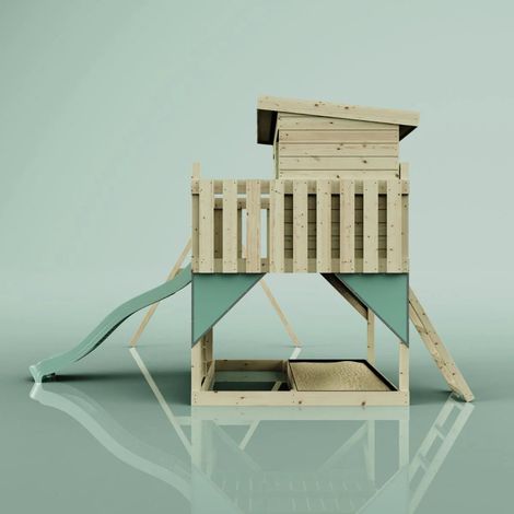 PolarPlay Climbing Platform and Playhouse with Double Swing - Nils with Baby Seat Ice Blue