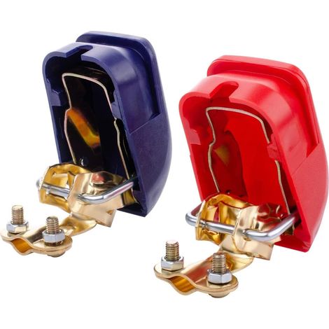 1 Paires Connecteurs à dégagement Rapide Bornes à déconnexion Rapide de la Batterie avec Couvercle Rouge (+) et Bleu (-) (1/5)