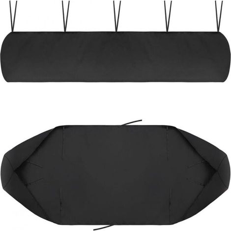 Housse auvent jardin 4m, 420D oxford anti-UV étanche, protection hiver (noir) (1/4)