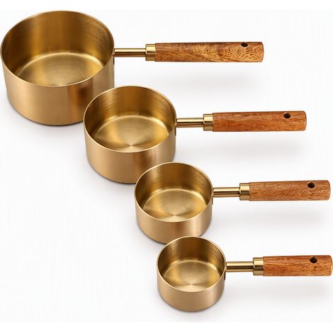 cuillère doseuse de cuisine en set en acier inoxydable, lot de 4