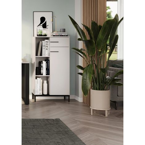 Armoire de bureau moderne H 120 cm gris cachemire Vigor (1/5)