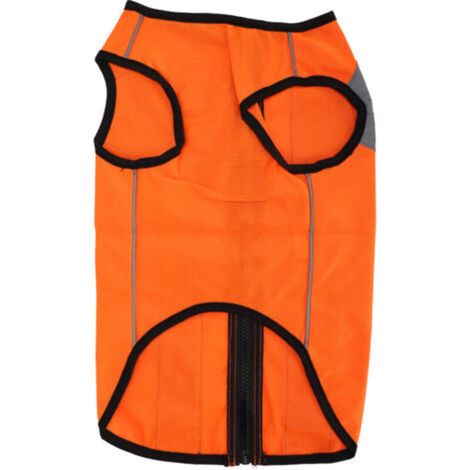 Vêtements de sécurité de nuit pour animaux de compagnie, veste brillante, gilet léger réfléchissant, fermeture éclair pour chiens, Orange fluorescent XL
