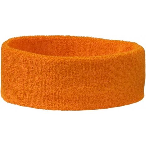 Bandeau de tête orange - Accessoire cheveux - Pour sport et fête - Bandeau absorbant (1/4)