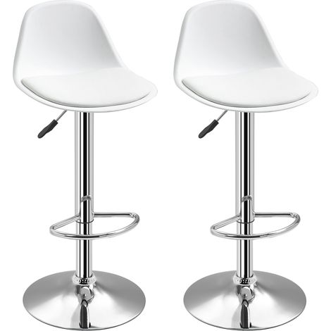 Lot de 2 tabourets de bar APPOLON blancs (1/5)