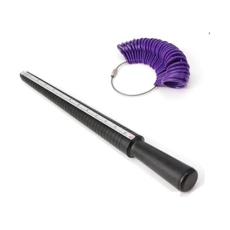 Mandrin De Mesure Pour Bagues - Ensemble De Gauges De Taille De Doigt - En Plastique Durable - Pour Bagues De Mariage Et Anneaux Scolaires - 1 Pièce (1/5)