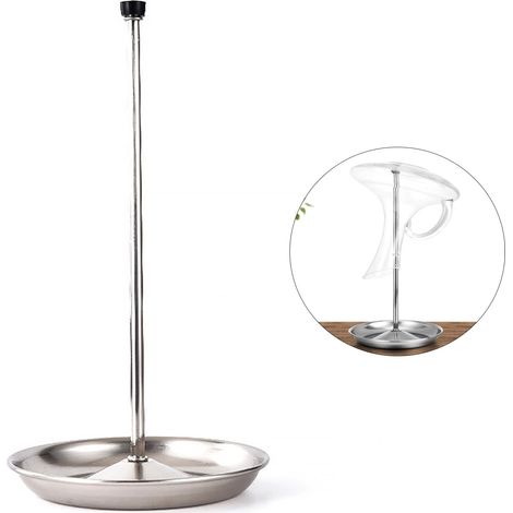 Support à Carafe en Acier Inoxydable, Support de Carafe Amovible, Support pour Carafe à Vin, Support Amovible avec Base Anti-Goutte, Utilisé pour la Carafe et Le Verre à Vin, Argent (A) (1/5)