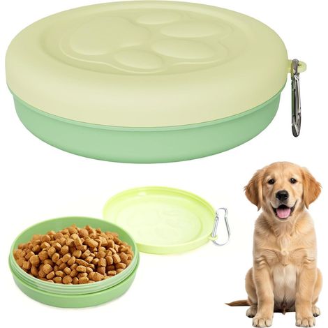 Ciotole da viaggio per cani e gatti, ciotola per cani 144 cm, ciotole da viaggio, ciotole per cani, ciotole per acqua portatili con coperchio e ganci con moschettoni, accessori per escursionismo e cam (1/5)