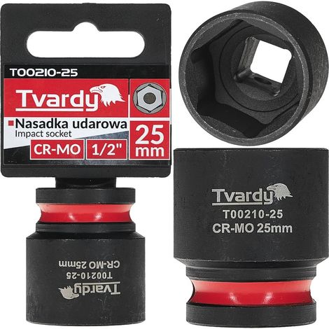 Vaso de impacto de 1/2" y 6 puntas, 25 mm, CR-MO (10/60) (1/4)