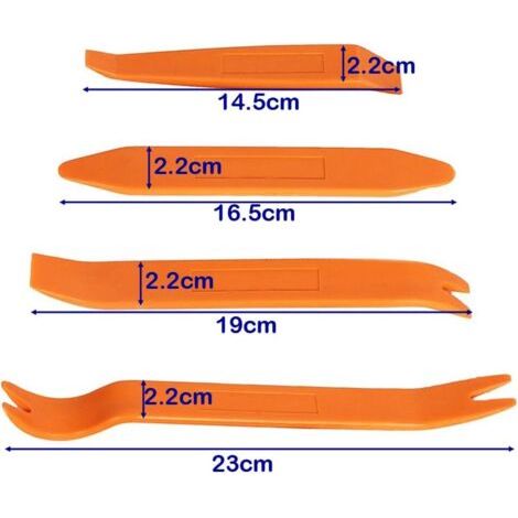 Lot de 5 outils multifonctions pour l'installation et le démontage de l'autoradio, pour l'intérieur du tableau de bord et l (1/3)
