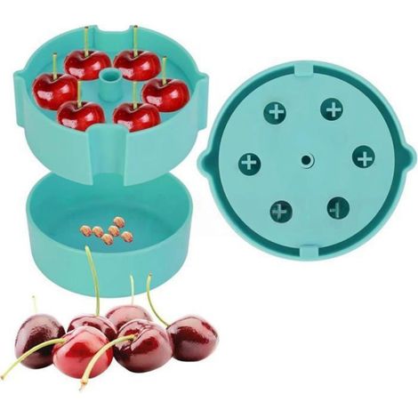 Dénoyauteur Cerises - 6 Postes - Protection Anti-éclaboussures - Pour Préparation Cuisine Maison - 1 Pièce (1/5)