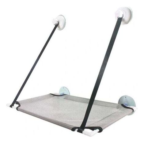 QORVA-Lit suspendu, siège de fenêtre, chaise, cadre de fenêtre pour chat, couche simple grise (1/4)