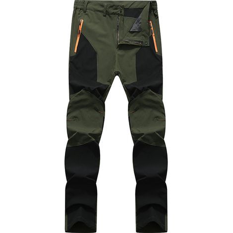 Pantalon de travail à renforts noir et gris - Taille : 4XL, embout vert et noir - Pantalon de jardinage RW (1/2)