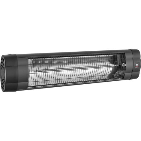 Mophorn Calefactor Infrarrojo para Exterior 2500 W, Estufa Eléctrica de Pared con 3 Ajustes de Calor, Temporizador de 24 Horas, Pantalla, Control Remoto y Tubos de Carbono para Jardines y Balcones (1/5)