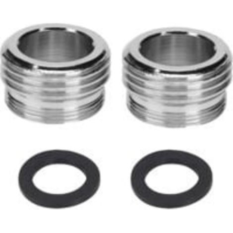 Adaptateur de robinet à double filetage M20 à M22, adaptateur de raccordement d'eau avec 2 rondelles en caoutchouc pour robinets de cuisine, économiseur d'eau, filtre à eau, tuyau (1/5)