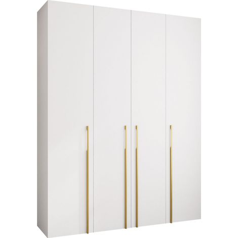 Armoire Hartford 570, Blanc, 246x190x52cm, Portes d'armoire: Avec des charnières, Nombre d'étagères: 0 (1/5)