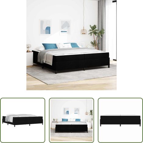 vidaXL Stoffbett - Boxspringbett mit Matratze Schwarz 200 x 200 cm Stoff (1/5)