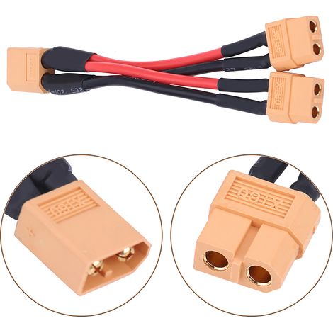 XT60 Parallelstecker für RC-Akkus, 14AWG-Kabel, 1 Stecker auf 2 Buchsen, LiPo-Adapter (1/5)