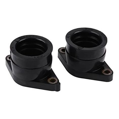 2pcs Adaptateur d'Interface de Carburateur, Keenso Botte de Collecteur d'Admission de Carburateur Carb Remplacement de la Tubulure d'Admission de Carburateur Noir (1/4)
