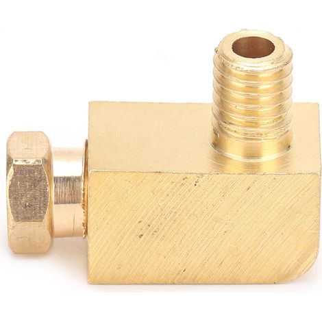 Raccord tubulaire coudé en laiton Irovami - PL406, M6 x 1, 4 mm, 90°, pour tubes nylon, cuivre et aluminium, industrie et pneumatique (1/5)