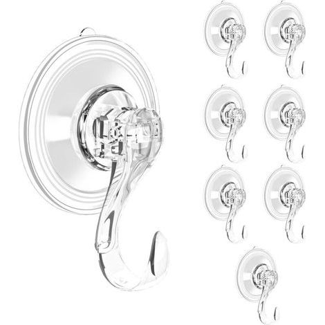 ZOLGINAH Set di 8 ganci a ventosa resistenti, per vetro, finestre, pareti, bagno, doccia, appendere asciugamani, supporto per ghirlande di luffa, 3 kg (1/5)