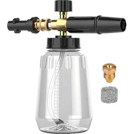 Verbesserte Schaumkanone für Kärcher K-Serie K2 K3 K4 K5 K6 K7 Hochdruckreiniger mit 1/4-Zoll-Schnellanschluss und verstellbarer Düse - (1/5)