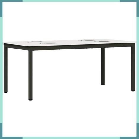 Table de salle à manger - 892794 - Blanc - Bois de pin massif - 180 x 90 x 75 cm (1/5)