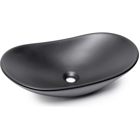 Swiss Aqua Technologies Infinitio Aufsatzwaschbecken 61,5x36 cm oval, ohne Überlauf, matt schwarz (SATINF61536BKM) (1/5)