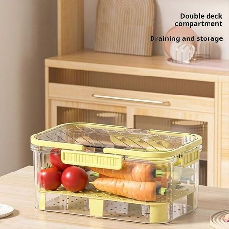 Aufbewahrungsbox für Obst im Kühlschrank, mit verdecktem Griff, stapelbar, BPA-frei, transparent und luftdicht. (1/5)