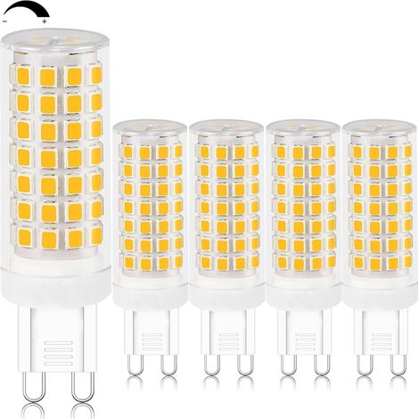 8W Dimmable Ampoule LED G9 Blanc Chaud 2700K 80W Halogène CRI80 Lot De 5 AC220-240V Dimmable 0-100%, Aucune Gêne pour Les yeux, Sans Scintillement Efficace en énergie Facile à Installer 800LM LED G9 (1/5)