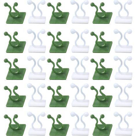 Clip Fixation Murale Pour Plantes Grimpantes - Base À Suction Forte - Design À Bayonnette Réglable - ABS - 100 Pièces (1/5)