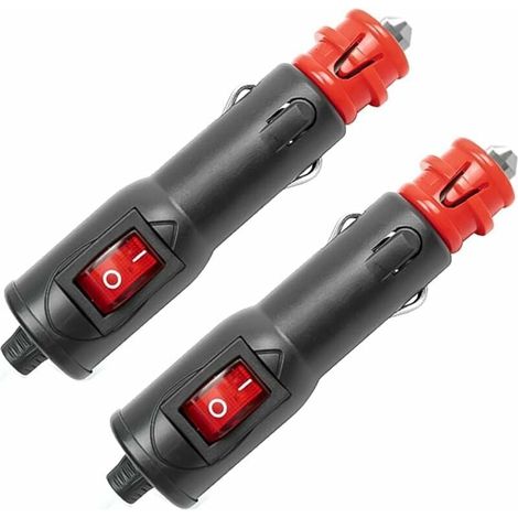 Prise Allume Cigare 12v 2 pcs, Allume Cigare Socket, Fusible 10 A, 12V / 24V DC Prise Allume-Cigare Outlet avec Lampes LED pour Camions Automobiles (1/4)
