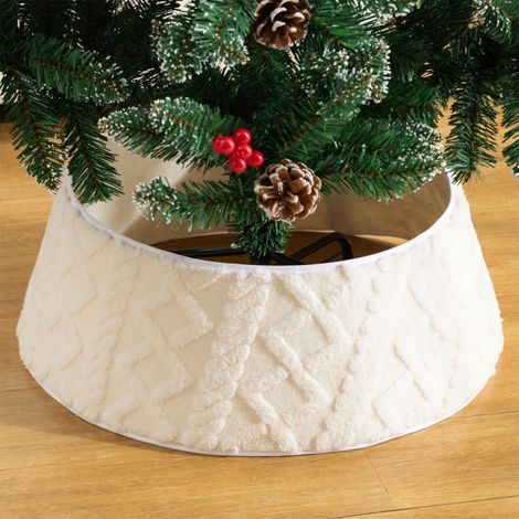 Arbre De Noël - Jupe En Tissu Pour Pied D'Arbre - 72 x 55 x 24 cm - Blanc - 1 Pièce (1/5)