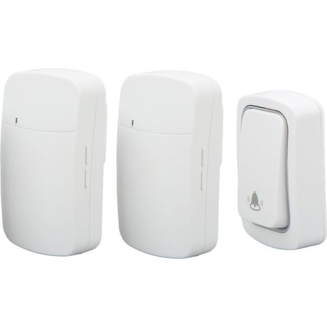 Sonnette sans fil étanche avec 2 récepteurs, alimentation secteur 100-230V EU, installation facile (1/5)