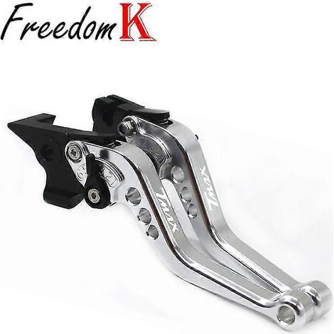 Leviers de frein et d'embrayage courts argentés pour Yamaha T-Max 530 DX, T-Max 530 SX (2012-2019), T-Max 500, T-Max 500 (2008-2011) et T-Max 560 (2020-2021). (1/5)