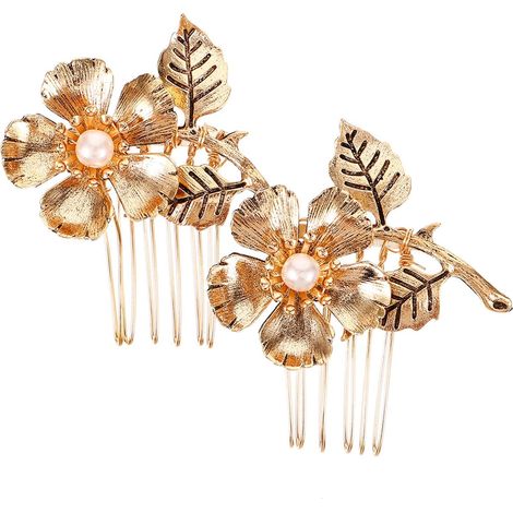 2 Pieces Decorative Alloy Hair Accessory Comb (1/5)
