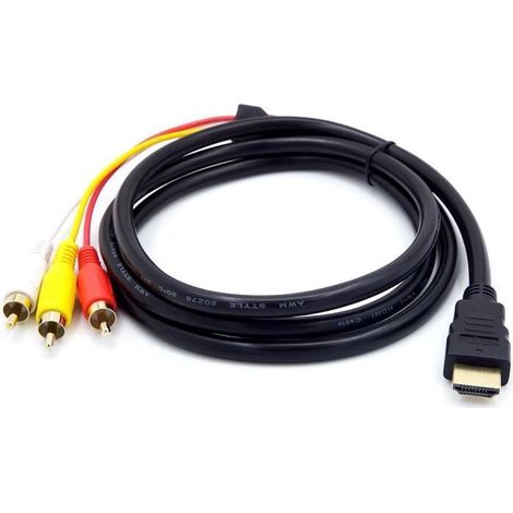 Câble HDMI à RCA - STRAßE GAME - 1,5 m - Transmission unidirectionnelle - Connecteur HDMI mâle - 3 RCA mâle (1/4)