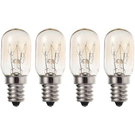 Pair Lot de 4 ampoules de 10 W pour réfrigérateur, culot E12S, compatibles avec les hottes aspirantes. (1/3)
