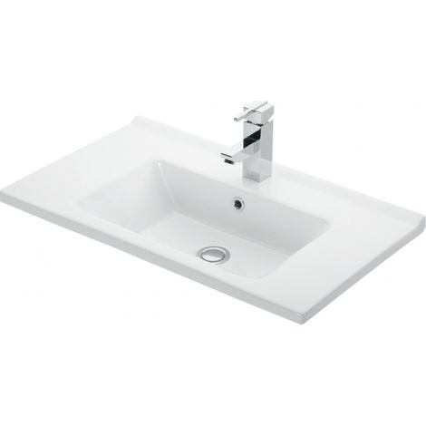 Lavabo suspendu ETNA rectangulaire 75x45x16,5 cm en porcelaine (1/3)