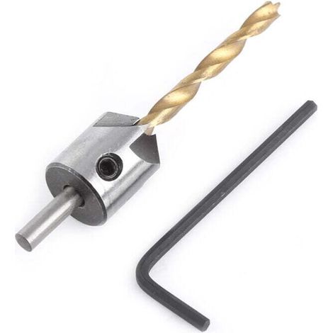 Foret à fraiser pour menuiserie, outil d'alésage à tige ronde avec clé hexagonale (4,5 mm)