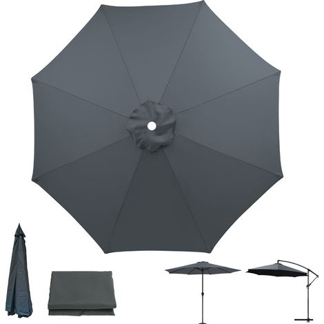 Toile Imperméable pour parasol de terrasse, gris, de rechange, Toile de parasol à 8 baleines, Protection UV (Toile de parasol seule,3 m) (1/5)