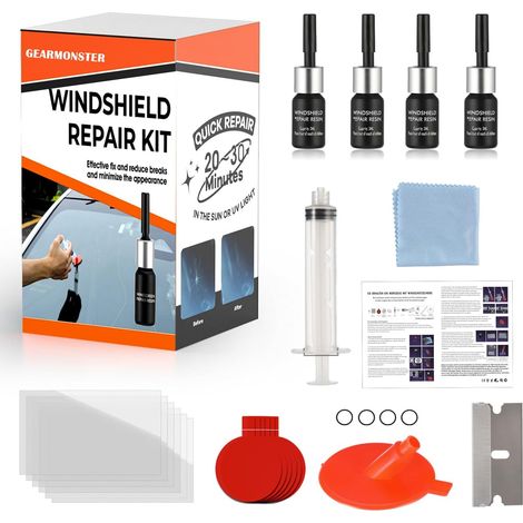 Kit de réparation de pare-brise, outil, liquide de réparation d'impacts de gravillons pour pare-brise, liquide de réparation de vitres, kit de réparation de pare-brise, accessoires auto (1/5)