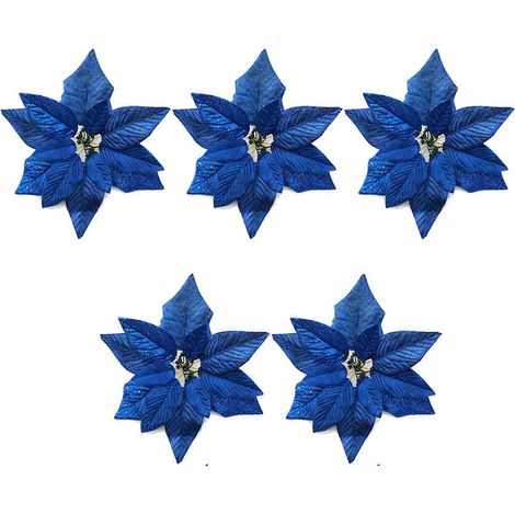 Décorations de Noël Fleurs en Tissu Simulées pour Sapin, Branches Artificielles Festives, Ornements de Sapin en Tissu, Lot de Décorations Florales pour Arbre de Noël (1/4)