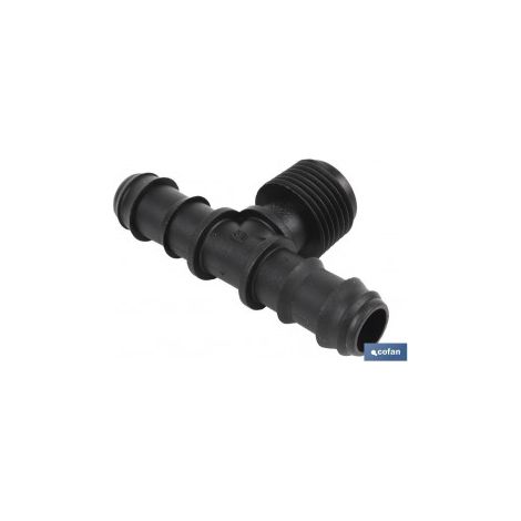 Pack mit 100 männlichen T-Verbindungen Ø16mm 3/4 für Bewässerung